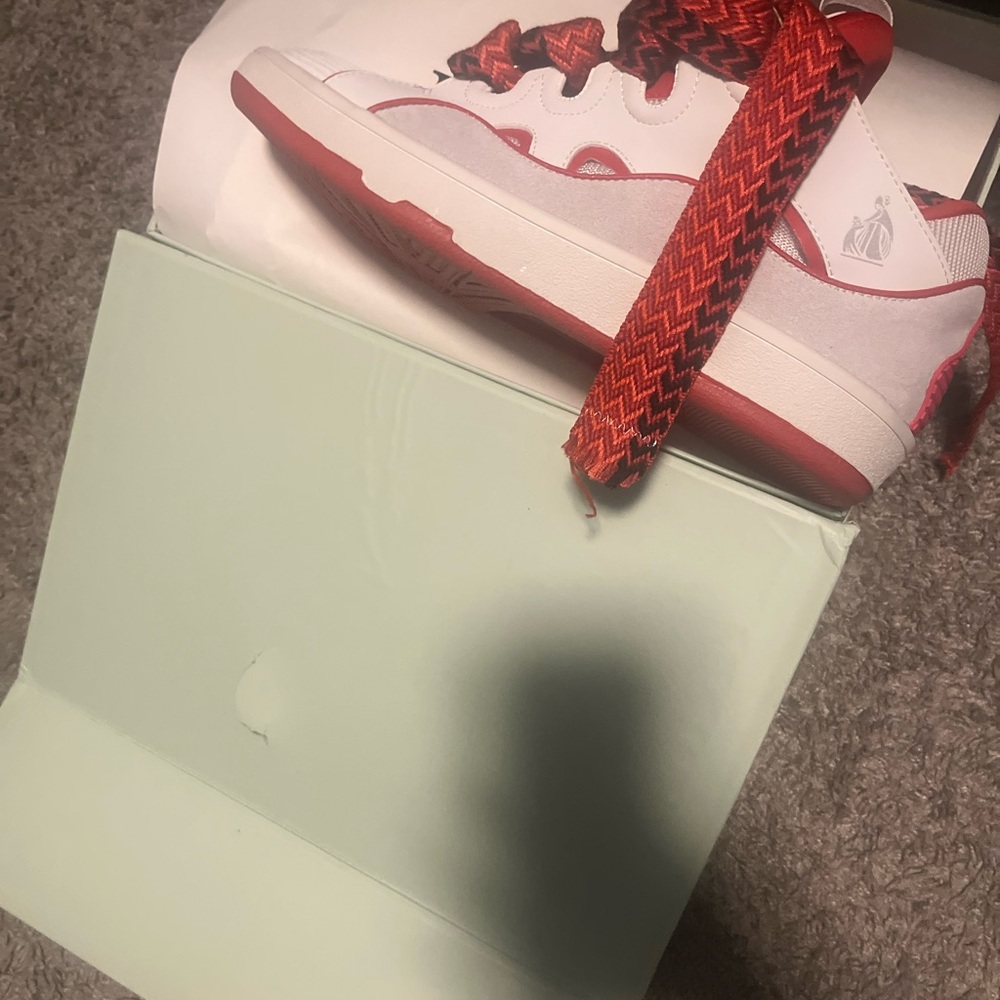 Lanvin Red and White Sneakers